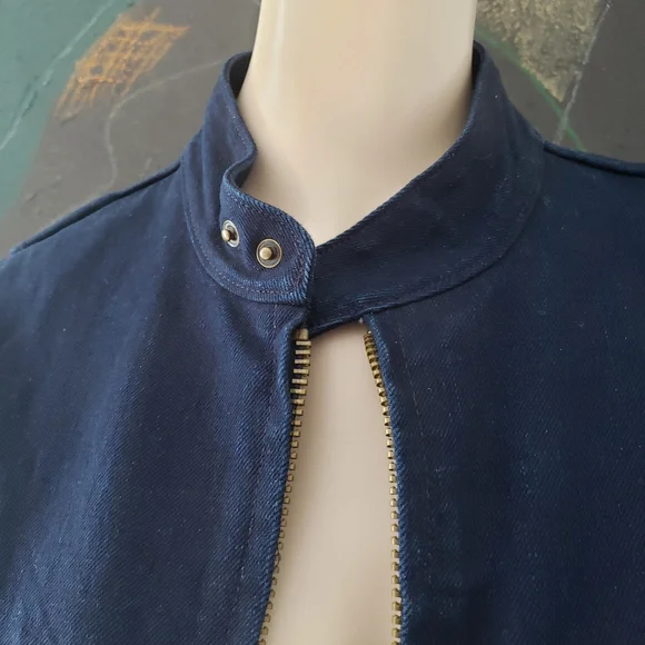 Lands' End | Denim Racing Jacket - Picture 3 of 12